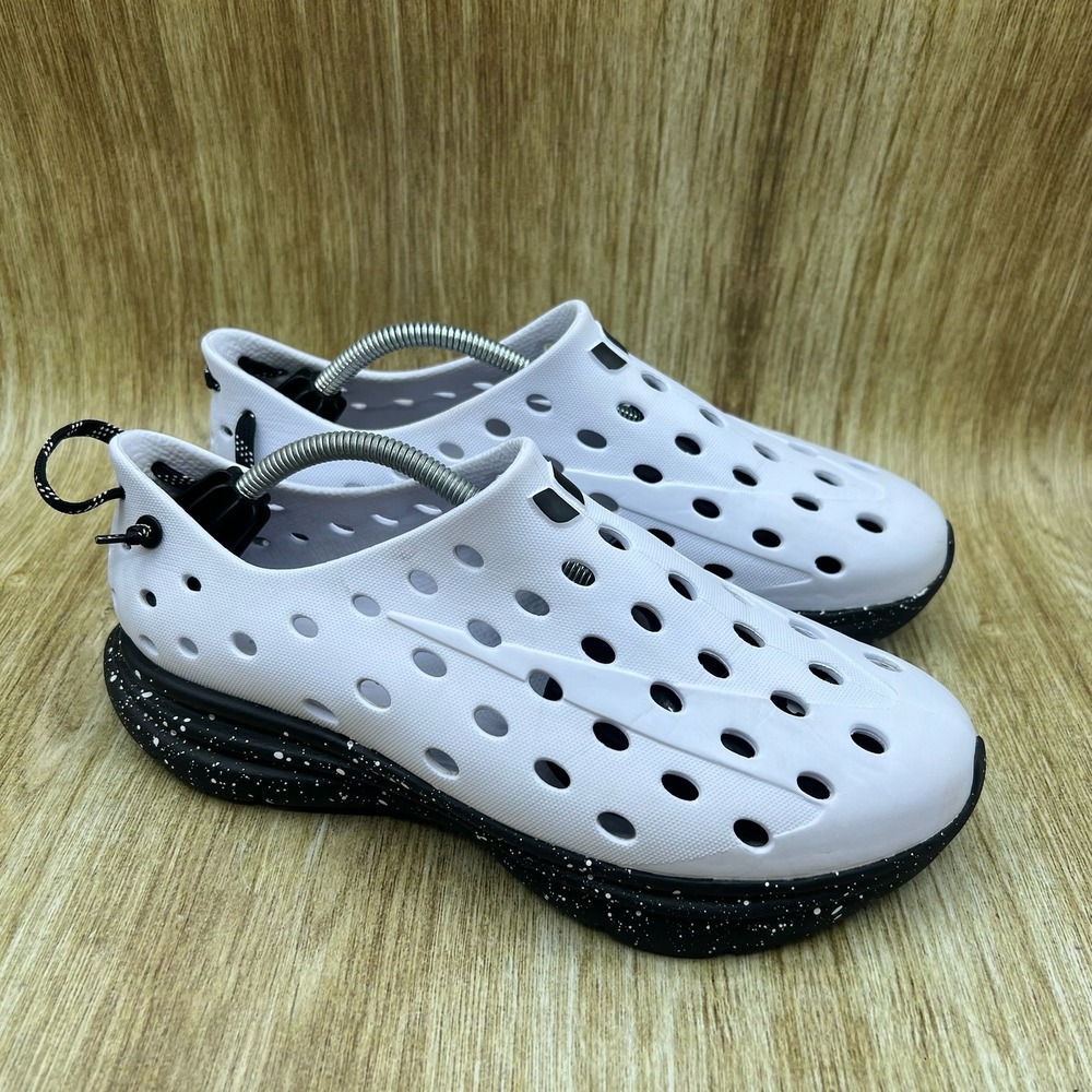 Kane Revive Recovery Shoes Womens Size 8 White Black Speckled Perforated Slip On
